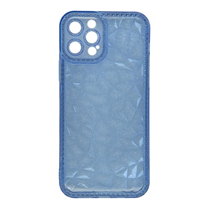iPhone 12 Pro Prizma Desenli Mavi Şeffaf Kılıf