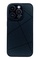 Ön Yüz İPhone 14 Pro Kamera Korumalı Siyah Deri Tasarımlı Silikon Kılıf