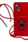 Ön Yüz Xiaomi 12 5G Askılı ve Kartlıklı Kırmızı Silikon Kılıf (2)