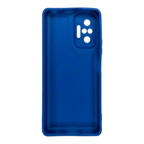 Arka Yüz Xiaomi Redmi Note 10 Pro Kamera Korumalı Deri Desenli Mavi Silikon Kılıf