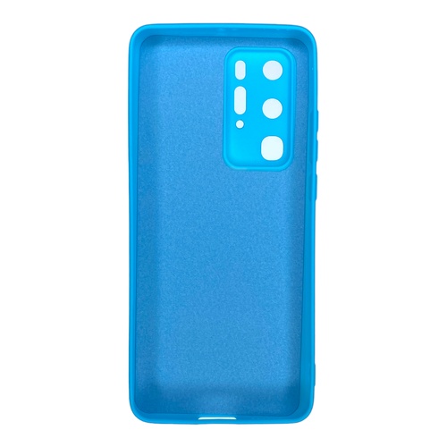 Arka Yüz Huawei P40 Pro İçi Süet Tasarımı Mavi Silikon Kılıf