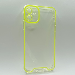 iPhone 11 Sarı Fosforlu Şeffaf Silikon Kılıf