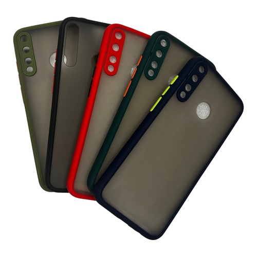 Toplu Çekim Huawei P40 lite E Yeşil Kenarlı Saydam Silikon Kılıf