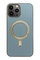 Ön Yüz iPhone 13 Pro Max Mavi Deri MagSafe Kılıf