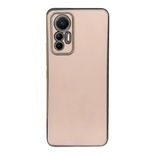Xiaomi 12 Lite Bakır Detaylı Bej Parlak Silikon Kılıf