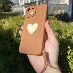 iPhone 11 Kahve Kalp Silikon Kılıf
