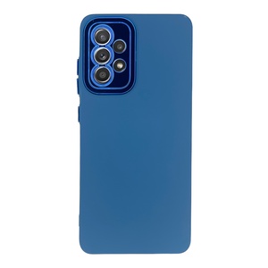 Samsung Galaxy A52 5G Mavi Metal Kamera Korumalı Silikon Kılıf