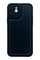 Ön Yüz İPhone 12 Kamera Korumalı Deri Desenli Siyah Silikon Kılıf