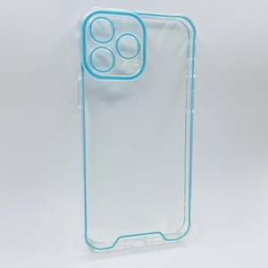 iPhone 13 Pro Max Mavi Fosforlu Şeffaf Silikon Kılıf