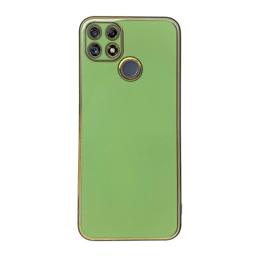 Ön Yüz Realme C25S Bakır Detaylı Yeşil Parlak Silikon Kılıf