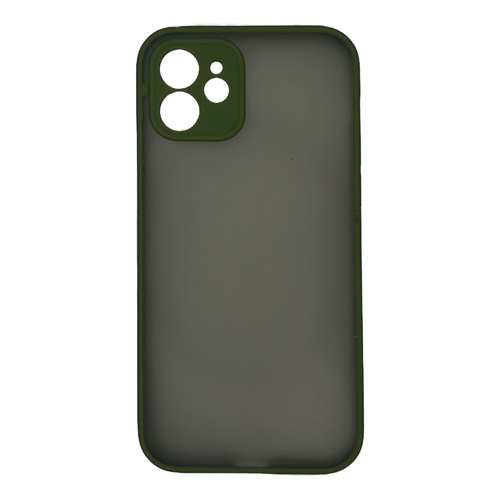 Ön Yüz iPhone 12 Yeşil Kenarlı Saydam Silikon Kılıf