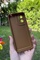 Dış Çekim Arka Yüz Xiaomi Redmi Note 11E Kamera Korumalı Deri Desenli Kahverengi Silikon Kılıf