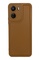 Ön Yüz Vivo Y16 Kamera  Korumalı Deri Desenli Kahverengi Silikon Kılıf