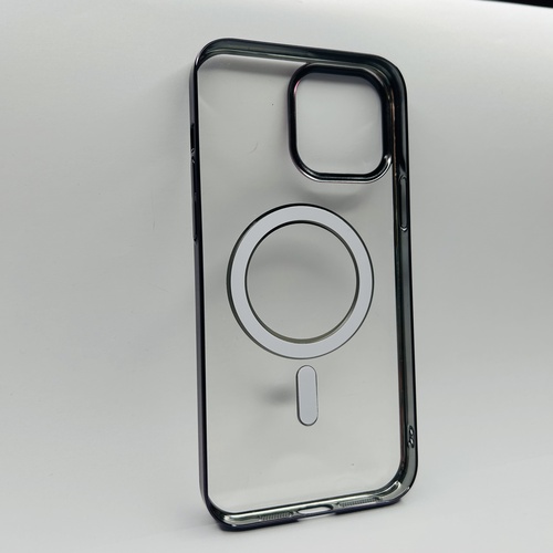 Arka Yüz iPhone 13 Pro Max Mor Parlak Kenarlı MagSafe Kılıf