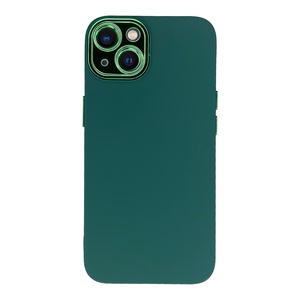 iPhone 13 Koyu Yeşil Metal Kamera Korumalı Silikon Kılıf