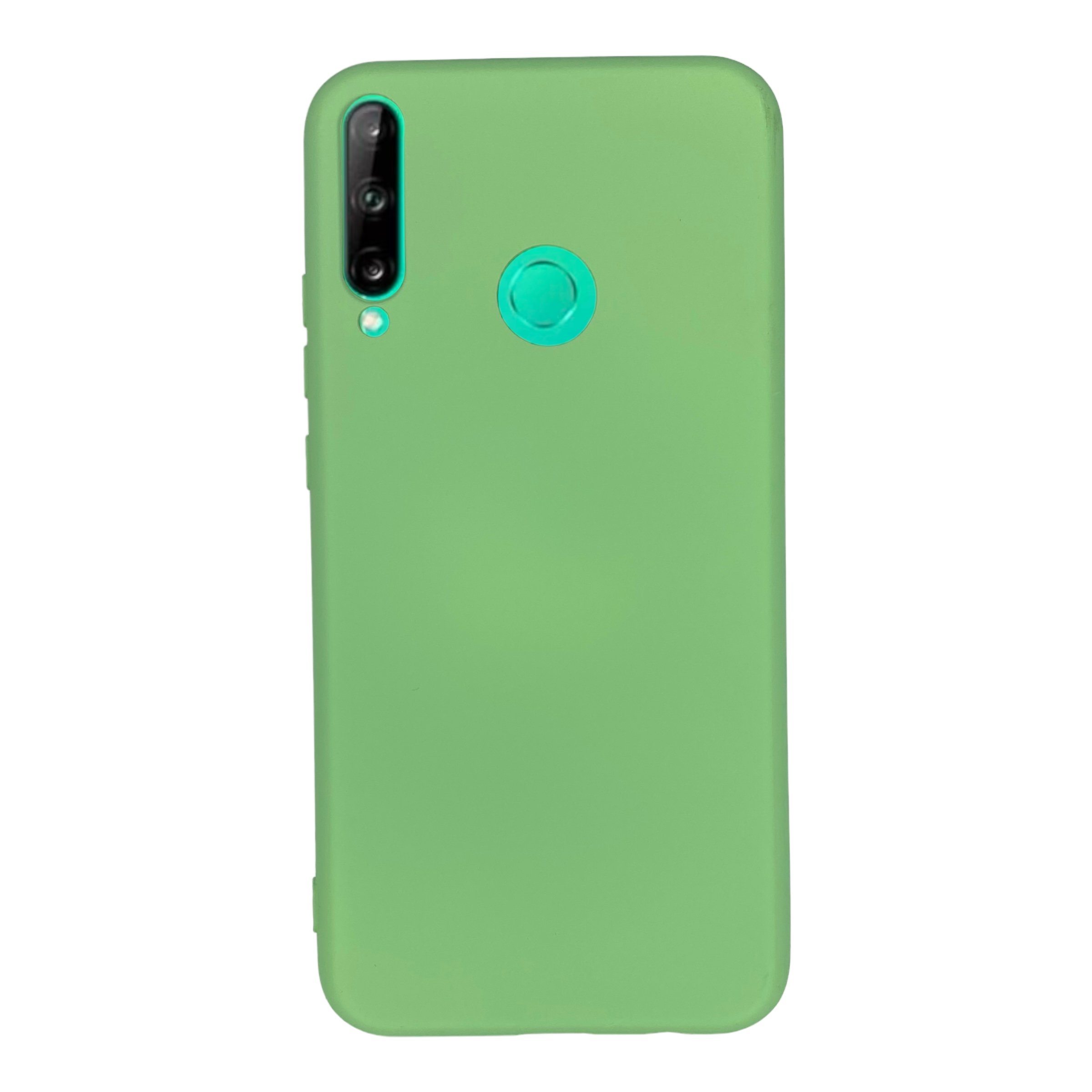 Huawei P40 Lite E İçi Süet Tasarımı Yeşil Silikon Kılıf