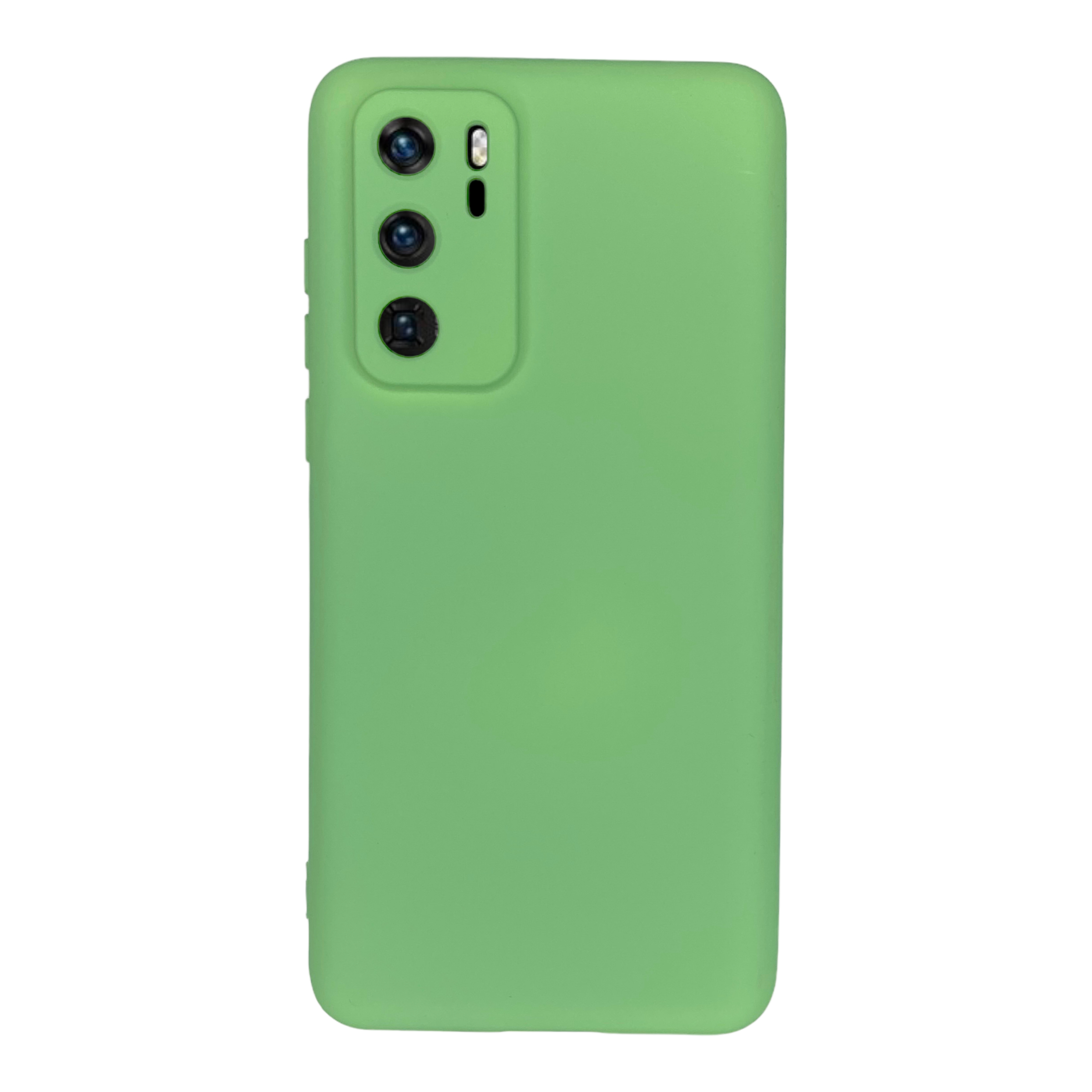 Huawei P40 İçi Süet Tasarımı Yeşil Silikon Kılıf